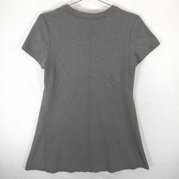 Theory T Shirt Dress Womens L Gray Heather Short Sleeve Pullover Casual Preppy - Picture 4 of 7